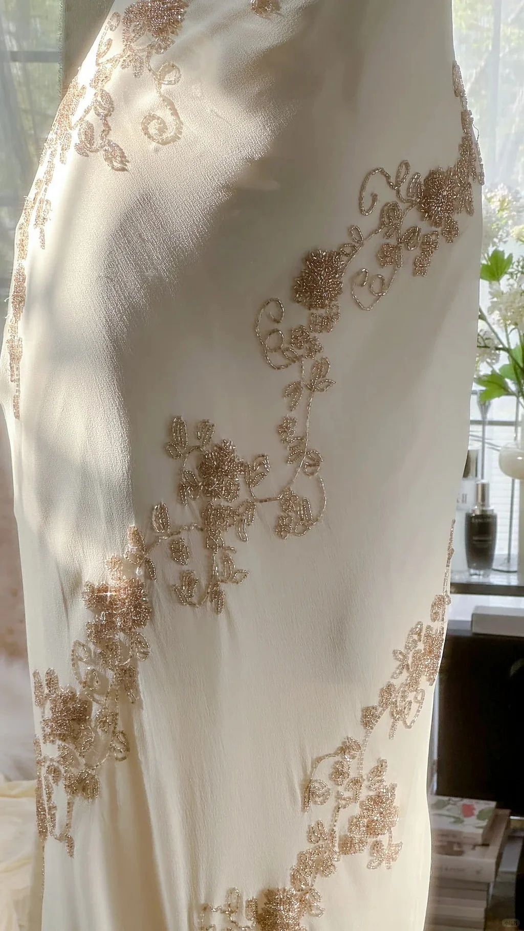 Vintage Ivory White One Shoulder Exquisite Beaded Long Chiffon Birthday Party Dress Evening Dress Prom Dress Y9794
