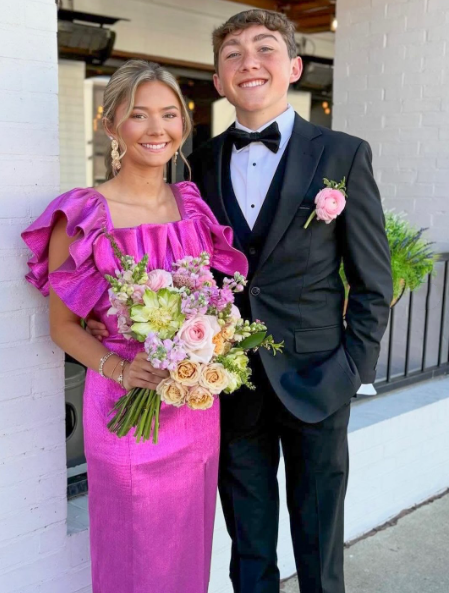 Square Neck Flutter Sleeve Hot Pink Long Prom Dress Evening Dress With Split Y2981