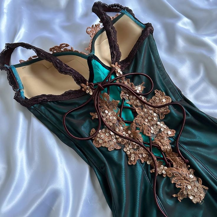 Vintage Green Satin Sequin Beaded Homecoming Dress Birthday Outfits Y9713