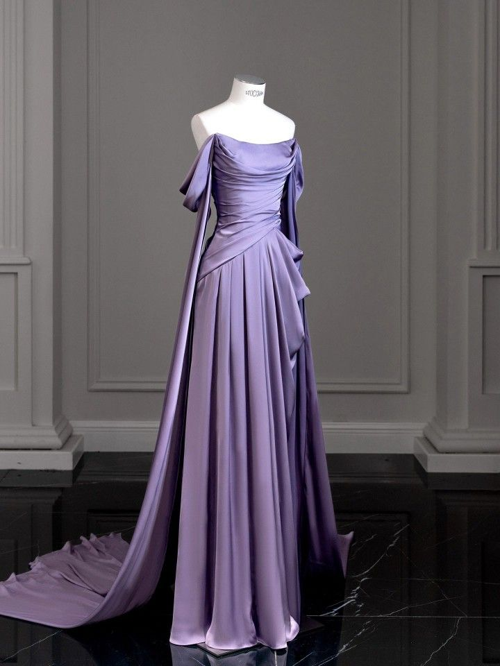 Modest Purple Satin Long Prom Dress,Purple Evening Dress Y2589 Simplepromdress Modest Purple Satin Long Prom Dress,Purple Evening Dress Y2589 Simplepromdress