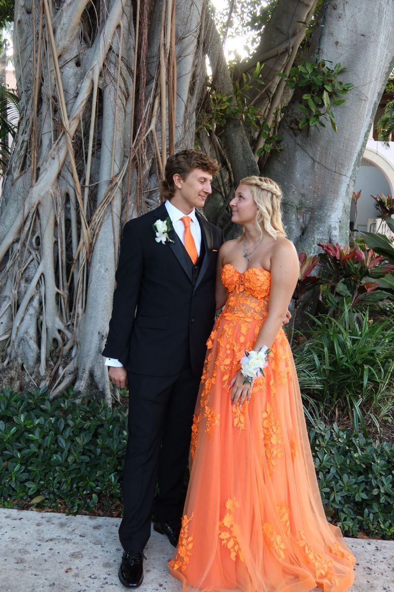 Orange and black prom dresses outlet