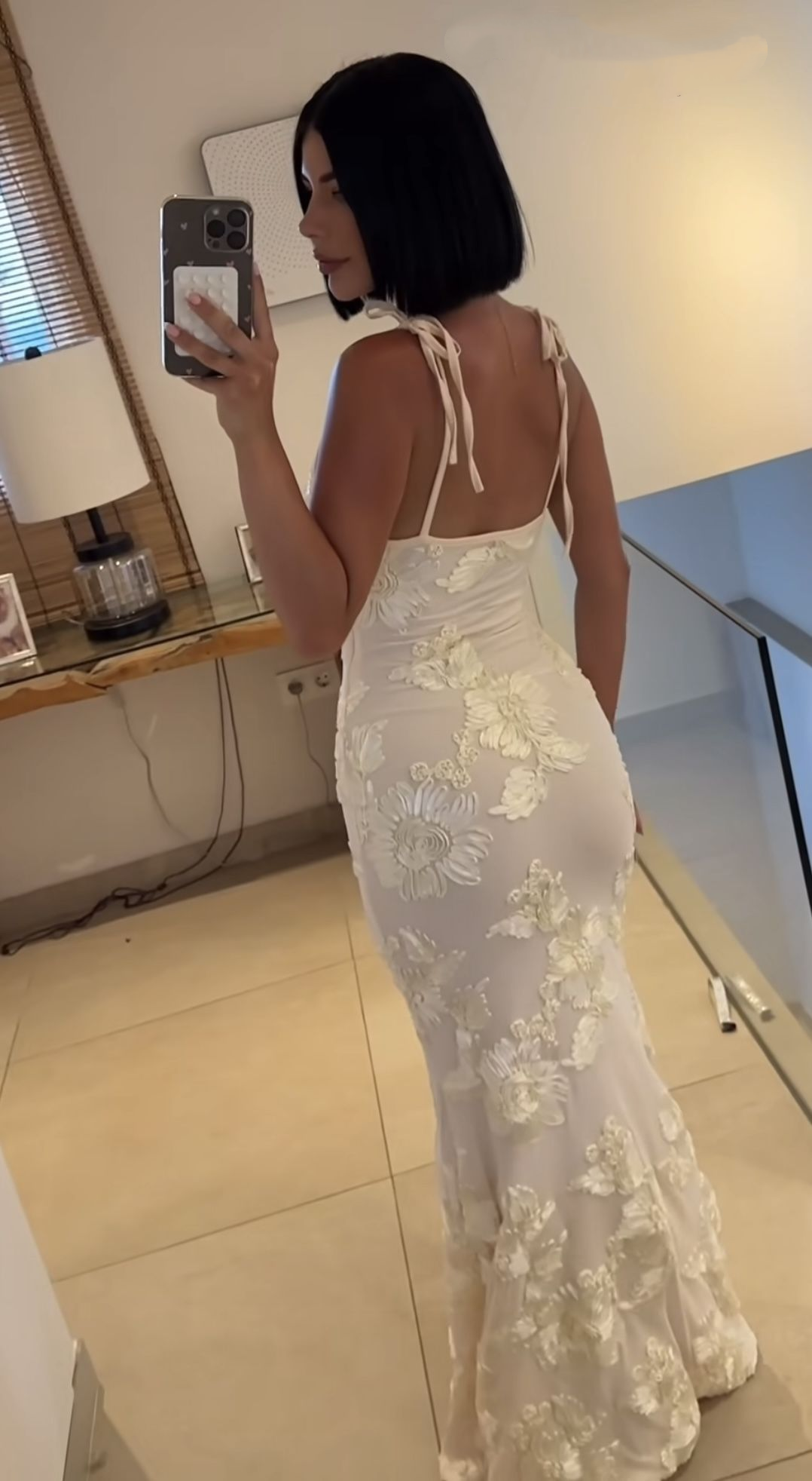 Classy Spaghetti Straps Hot Pink Satin Flowers Mermaid Party Dress Long Birthday Prom Gown SP958