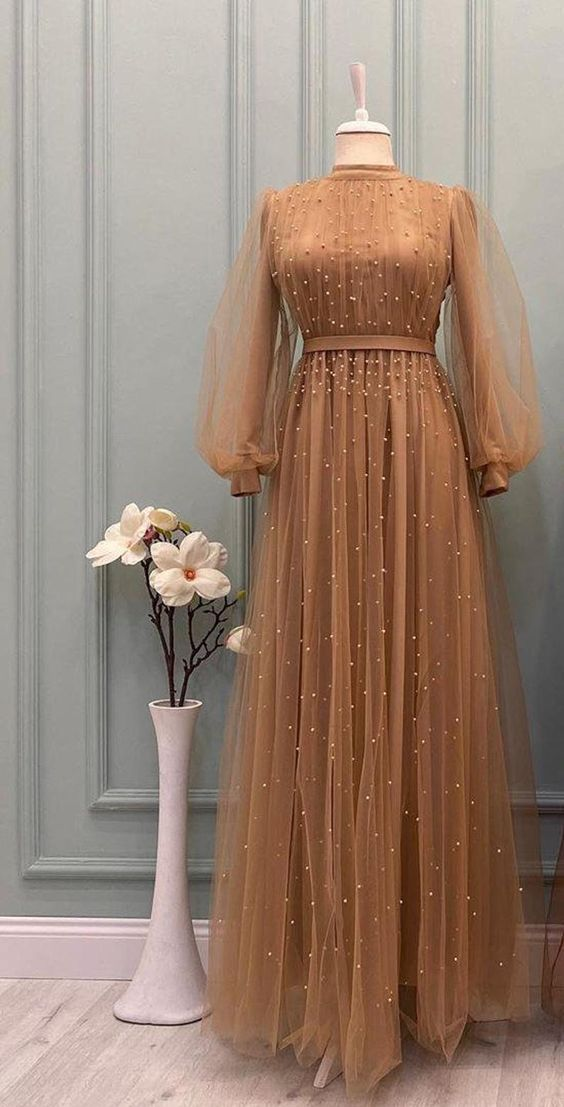 Modest A-line Tulle Prom Dress,Muslim Dress Y6988 Simplepromdress Modest A-line Tulle Prom Dress,Muslim Dress Y6988 Simplepromdress