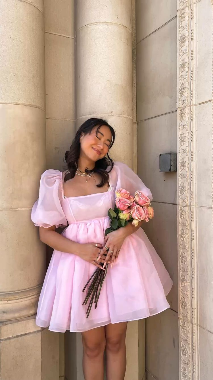 Fairy Mesh Tulle Dress for Women Puff Sleeve Mini Princess Dress Squar Simplepromdress Fairy Mesh Tulle Dress for Women Puff Sleeve Mini Princess Dress Squar Simplepromdress