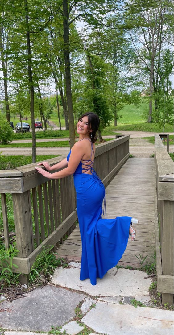 Royal Blue Mermaid Long Prom Dress,Elegant Evening Dress Y7228