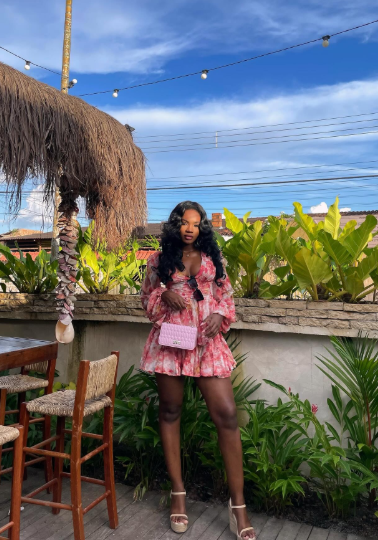 Pretty V Neck Chiffon Print A Line Short Graduation Homecoming Dress Birthday Outfits Y9645