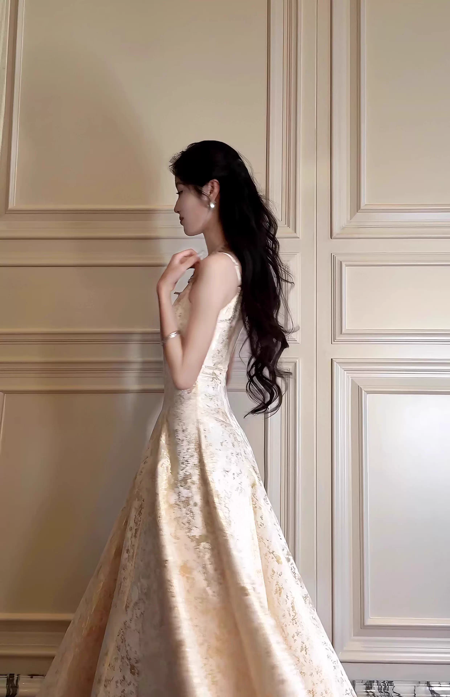 Glamorous Spaghetti Straps V Neck Satin Print Floral Long Party Dress Formal 20th Birthday Outfits SP1979