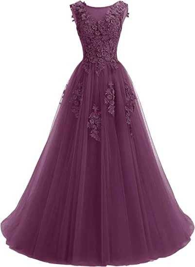 Beautiful Lavender Tulle Long Prom Dress , A-Line Party Dress Y907