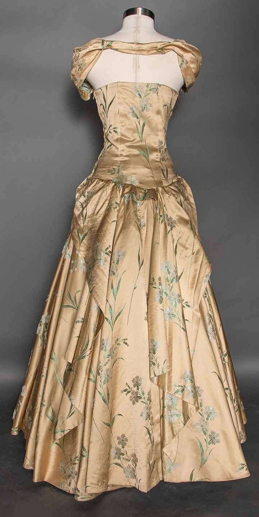 Vintage Satin A Line Long Birthday Prom Gown Evening Dress SP799