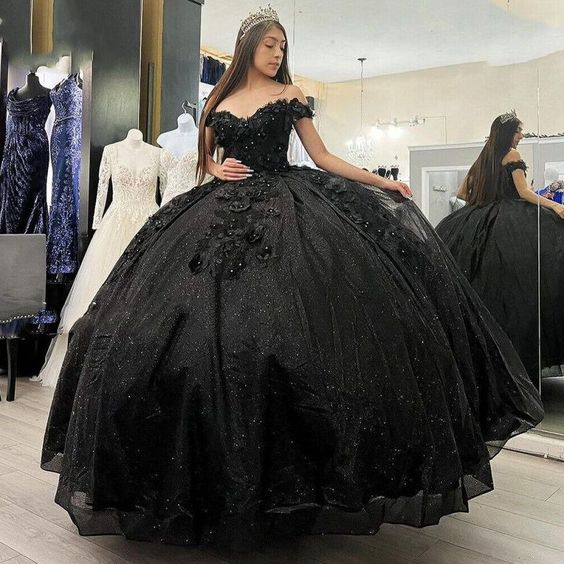 Princess Glitter Black Beaded Quinceanera Dresses Sweet 15 16 Party Ba Simplepromdress Princess Glitter Black Beaded Quinceanera Dresses Sweet 15 16 Party Ba Simplepromdress