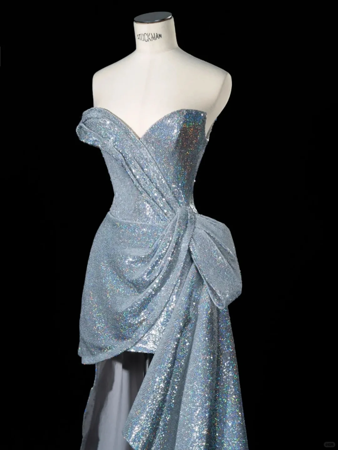 Sparkly Blue Sequin Strapless 7th Grade Homecoming Dress Birthday Outfits Y9045