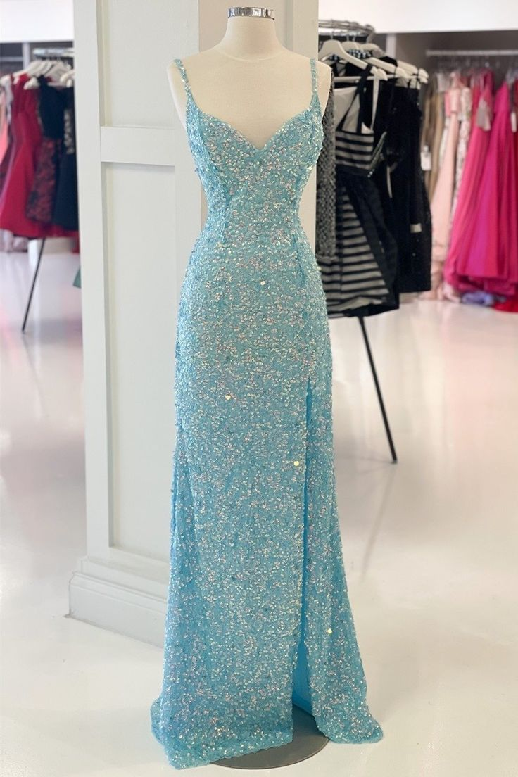 Tiffany Blue Sequin Mermaid Long Prom Dress Y7213 Simplepromdress Tiffany Blue Sequin Mermaid Long Prom Dress Y7213 Simplepromdress