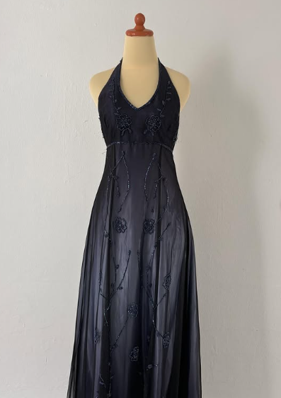 Vintage V Neck A Line Formal Prom Dress Sexy Evening Gown Y7914