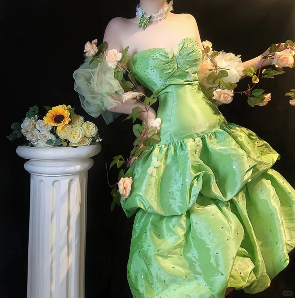 Cute Green Sweetheart Neck Satin Beaded Layered A Line Short Homecoming Dress Formal Birthday Outfits Y9440