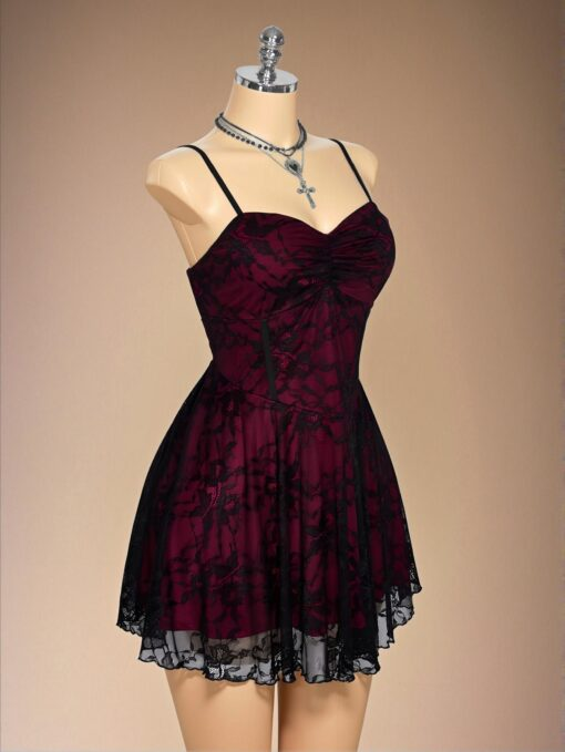 Vintage Spaghetti Straps Satin Lace A Line Short Prom Dress Formal Homecoming Dress Birthday Outfits SP133
