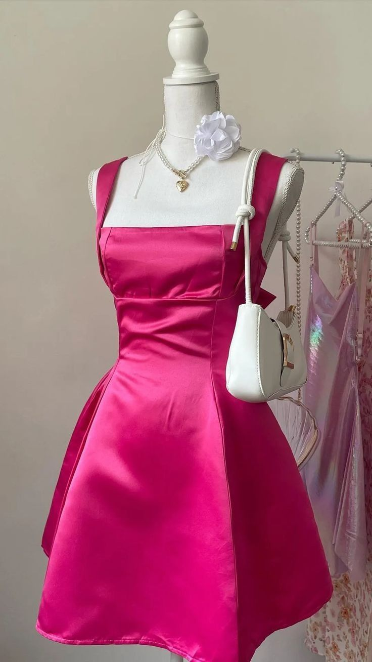 Vintage Burgundy Square Neck Satin A Line Homecoming Dress Short 19th Birthday Outfits Y9722