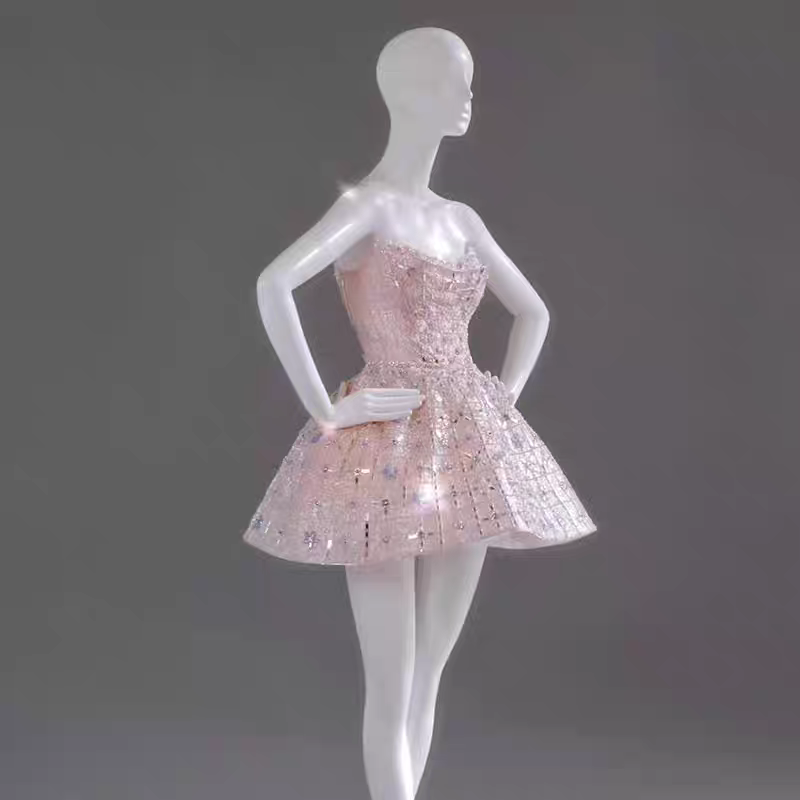 Pretty Strapless Pink Tulle Beaded Mini Birthday Dress Short Homecoming Dress With Bow Y9317
