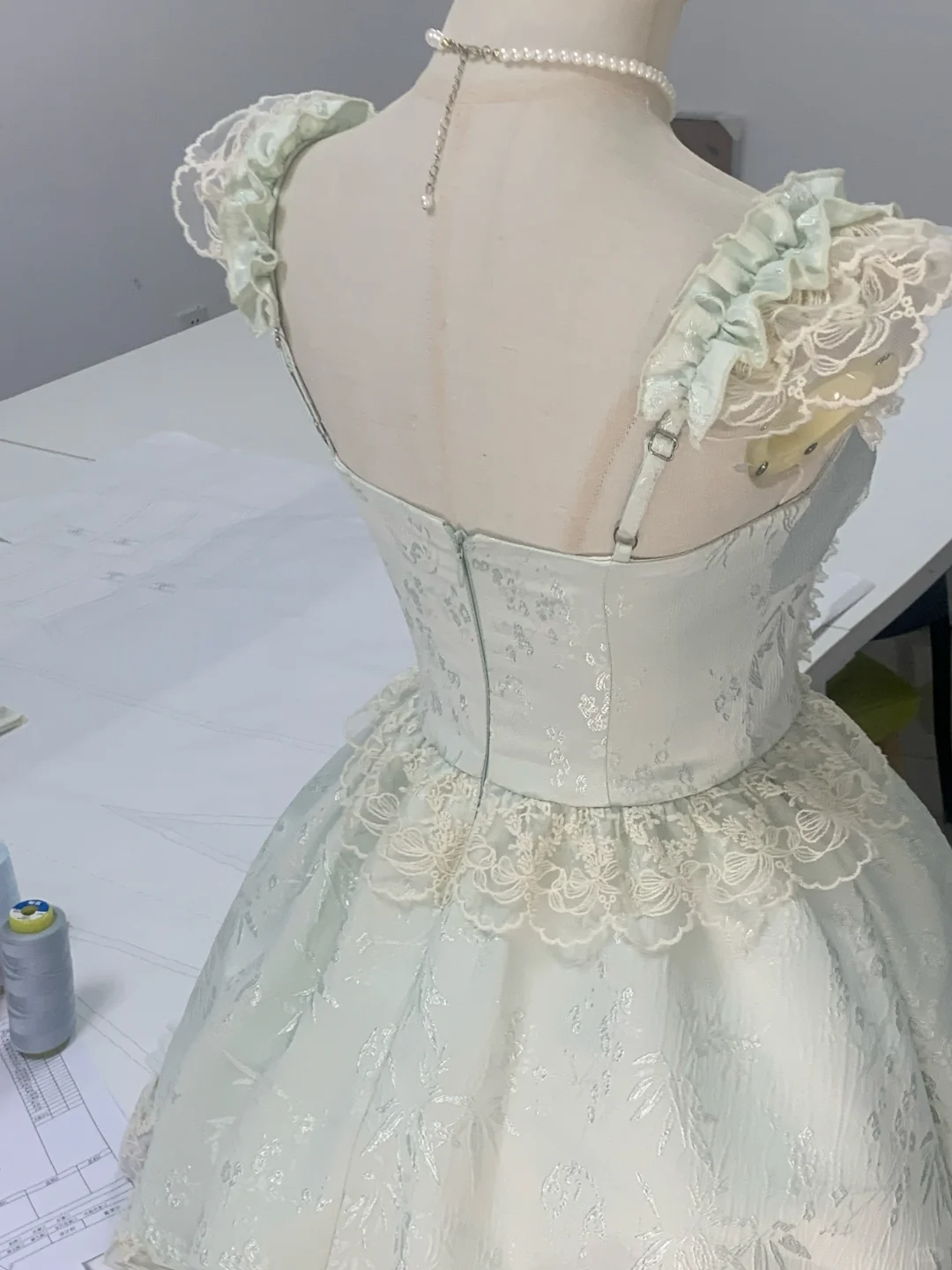 Cute Blue Satin Print Floral Lace A Line Short Birthday Outfits Formal Homecoming Dress Y9160