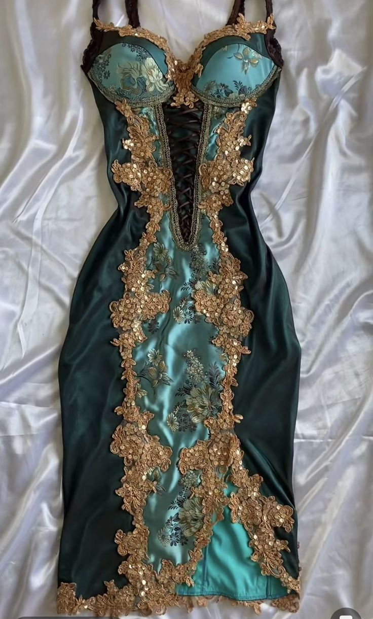 Vintage Green Satin Sequin Beaded Homecoming Dress Birthday Outfits Y9713