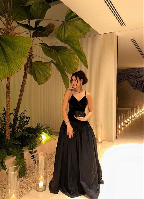 Fashion Black Straps Long Prom Dress Evening Dress Y7992