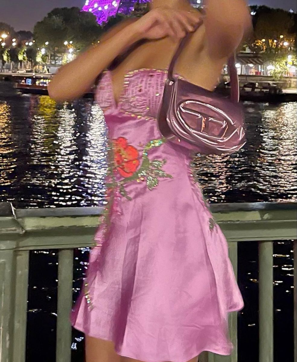 Pretty Spaghetti Straps Pink Satin Sequin Graduation Homecoming Dress Short Cocktail Dress Birthday Outfits Y9347