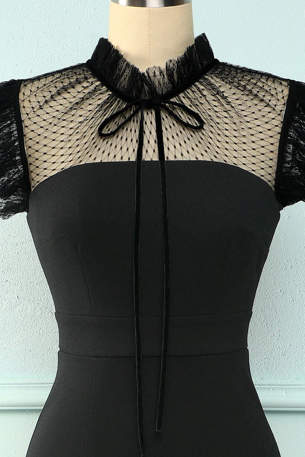 Black Mermaid High Neck Bodycon Dress,Short Evening Dress Y5066