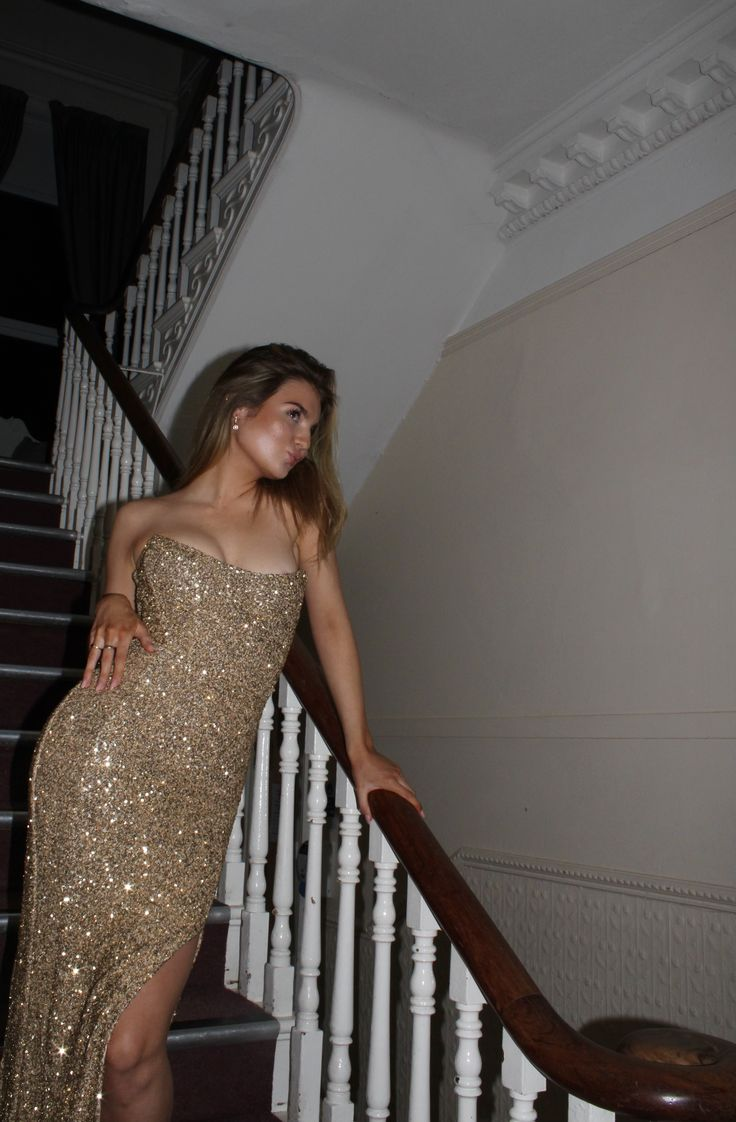 Pretty Strapless Champagne Side Slit Mermaid Long Party Dress Formal Wedding Guest Dress SP1404