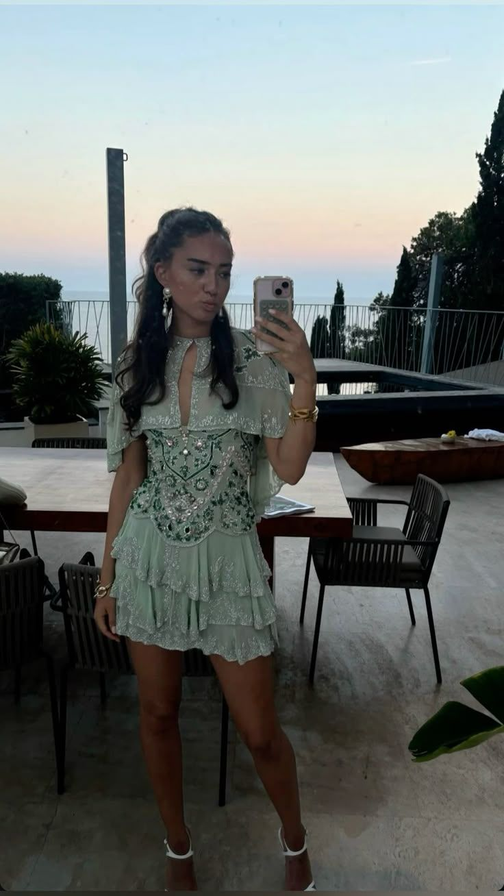 Gorgeous Spaghetti Straps Mint Green Chiffon Graduation Homecoming Dress 18th Birthday Outfits Y9143