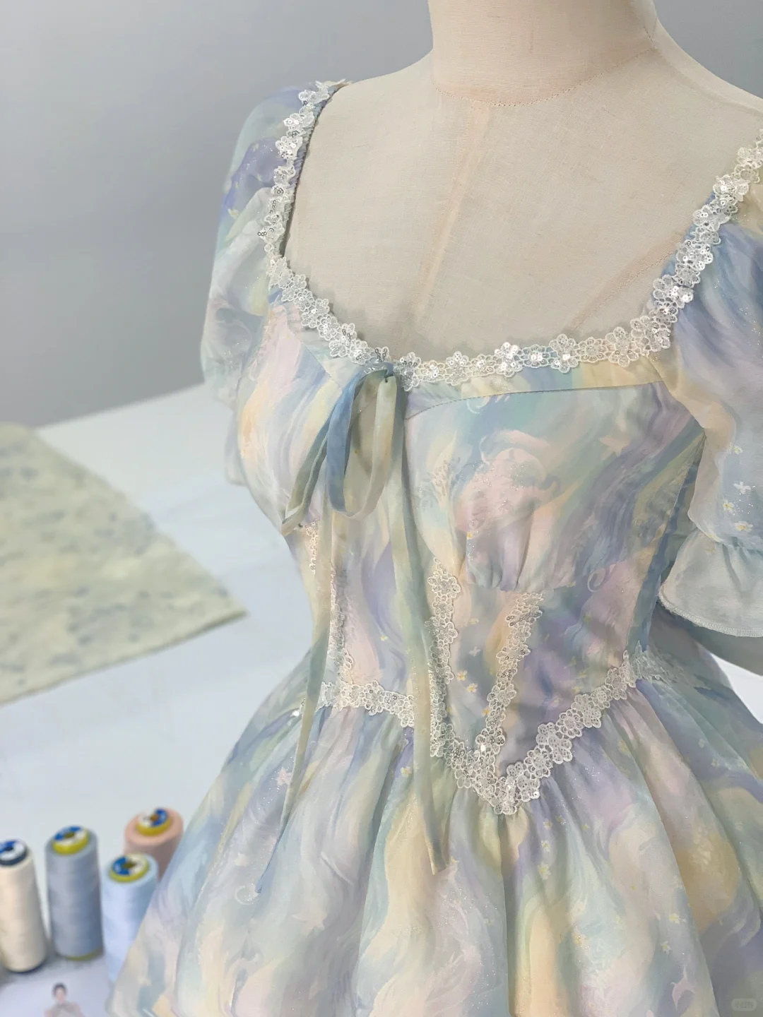 Pretty Blue Chiffon A Line Short Homecoming Dress Formal Birthday Outfits Y9194