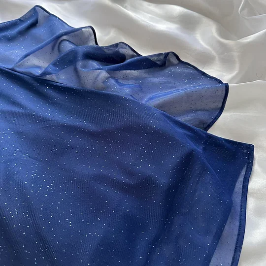 Vintage Ombre Blue Chiffon Beaded Long Prom Gown Evening Dress Y9744