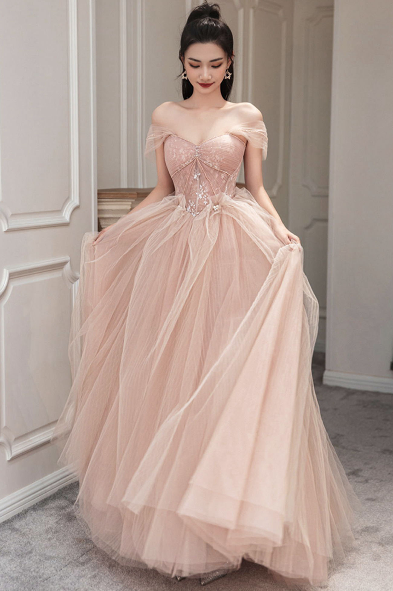 pink prom dress png Women Dress Png Image - Cute Hot Pink Prom Dresses, Transparent Png
