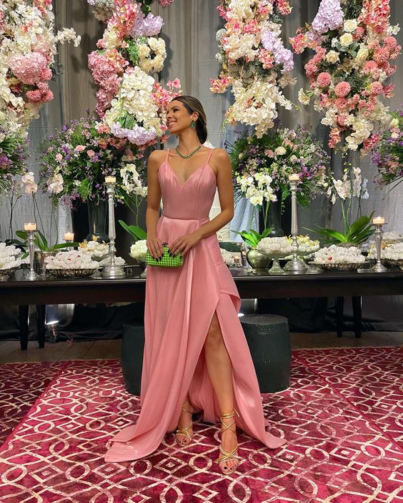 A-line Spaghetti Straps Pink Satin Evening Dress Y4728 Simplepromdress A-line Spaghetti Straps Pink Satin Evening Dress Y4728 Simplepromdress