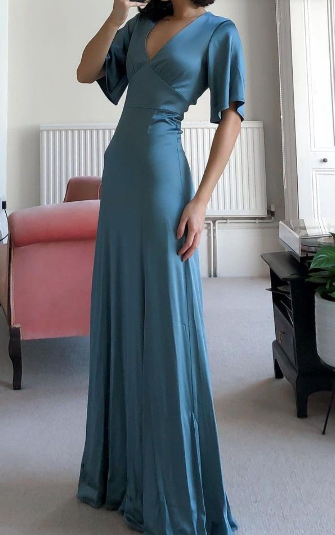 A-Line V-Neck Floor-Length Prom Dress Y2653