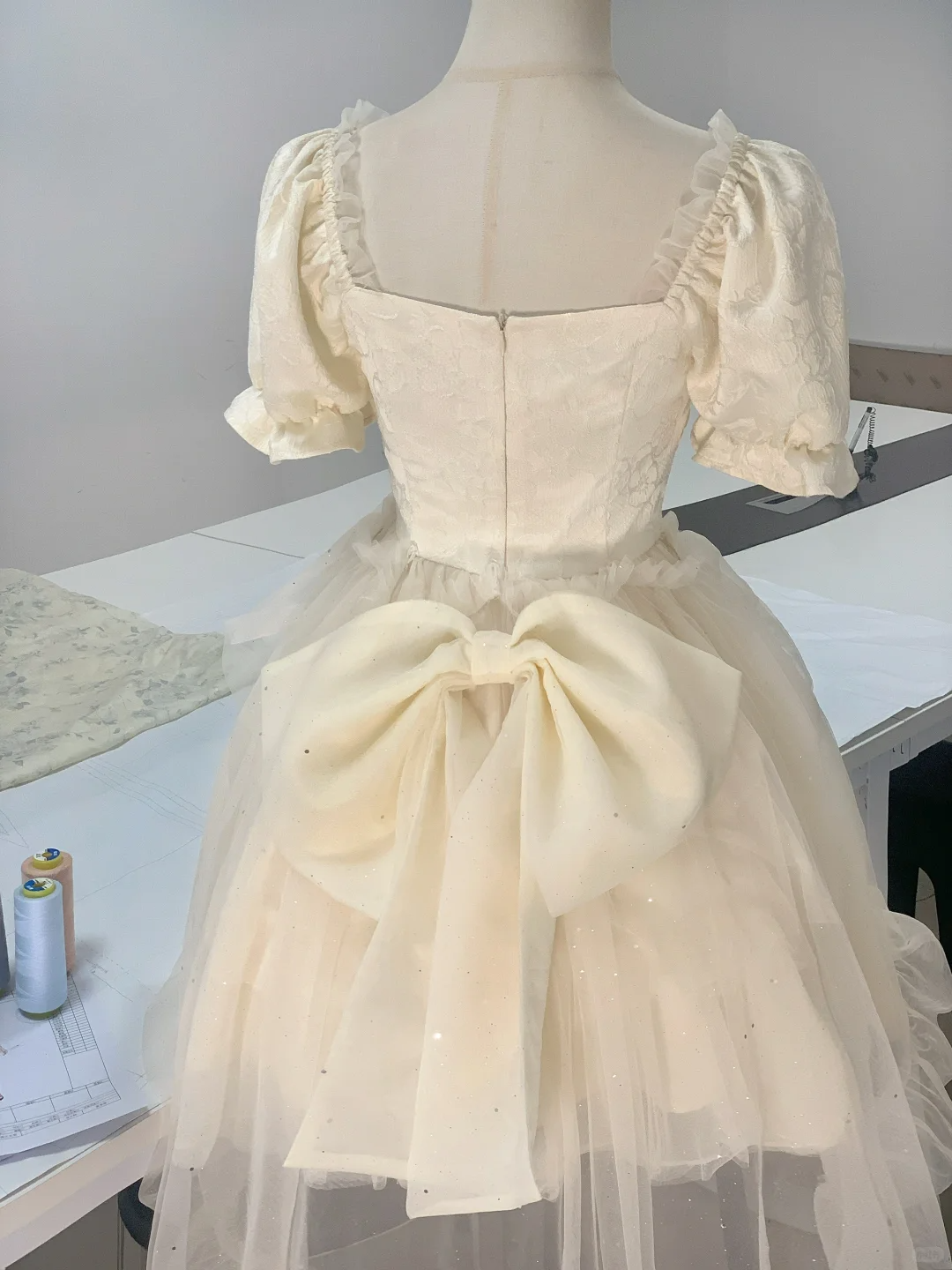 Elegant Beige Tulle Layered Hi-Low Short Formal Homecoming Dress Birthday Outfits Y9192