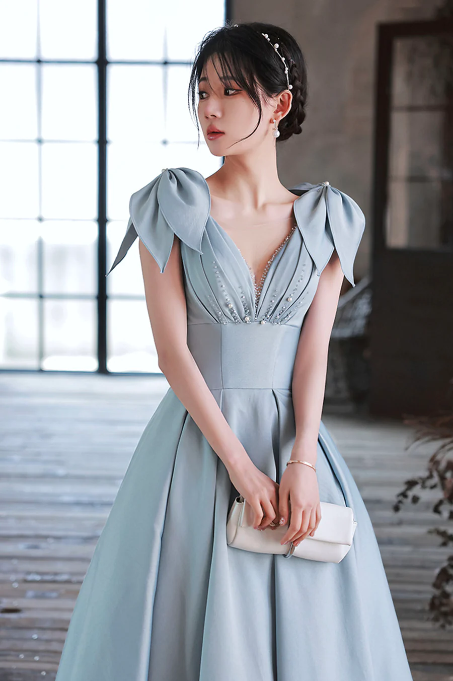 Cute Blue Satin Long Prom Dress, A-Line Blue Evening Dress Y4549 Simplepromdress Cute Blue Satin Long Prom Dress, A-Line Blue Evening Dress Y4549 Simplepromdress