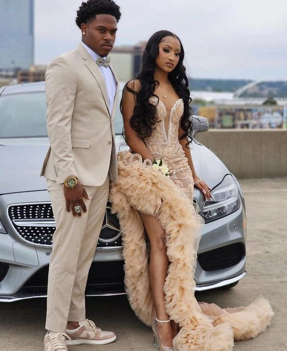 Glam top prom dress