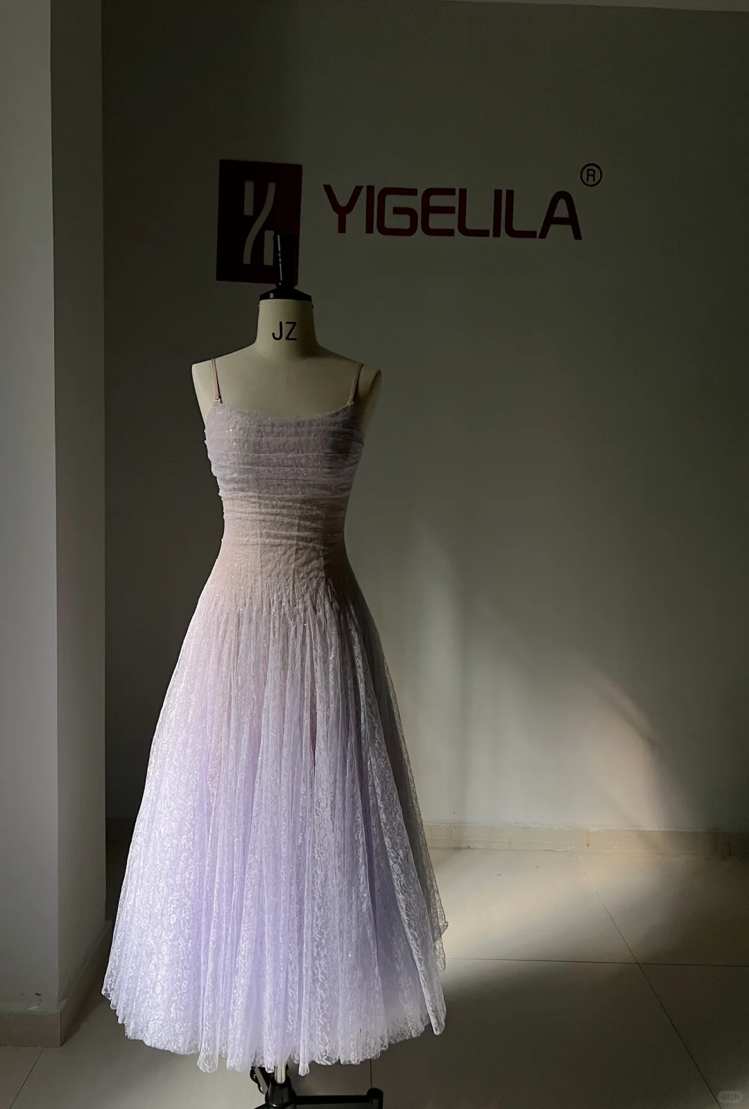 Elegant Lavender Lace A Line Birthday Outfits Spaghetti Straps Party Dress Y8972