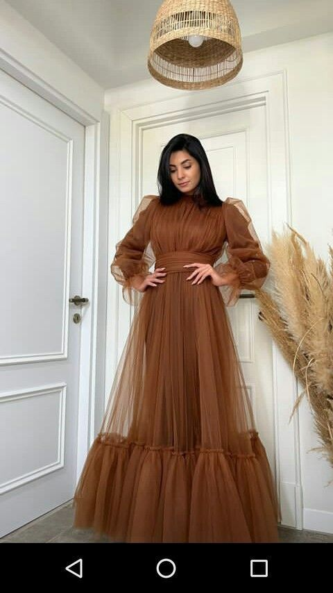 Modern Style Women's Puff Sleeve Tulle Prom Dress, Formal Evening Wear Simplepromdress Modern Style Women's Puff Sleeve Tulle Prom Dress, Formal Evening Wear Simplepromdress