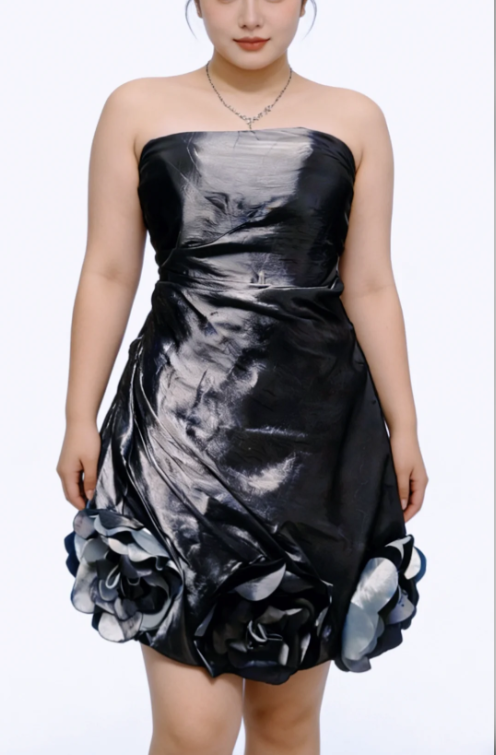 Fashion Smoke Gray Satin Pleated Short Homecoming Dress Birthday Outfits SP1491