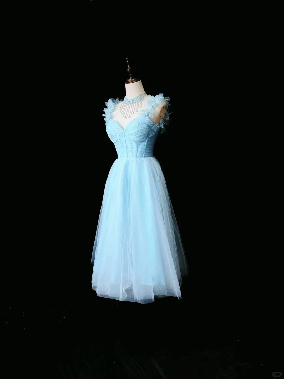 Simple Blue Tulle A Line Homecoming Dress Mini Birthday Outfits Y8959