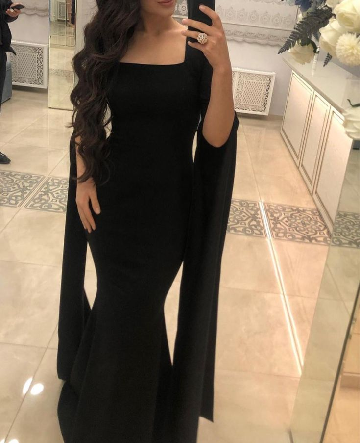 Elegant Black Square Neckline Mermaid Evening Dress,Black Gala Dress Y Simplepromdress Elegant Black Square Neckline Mermaid Evening Dress,Black Gala Dress Y Simplepromdress