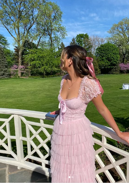 Princess Pink A-line Multi-layered Prom Dress,Pink Graduation Dress Y6840