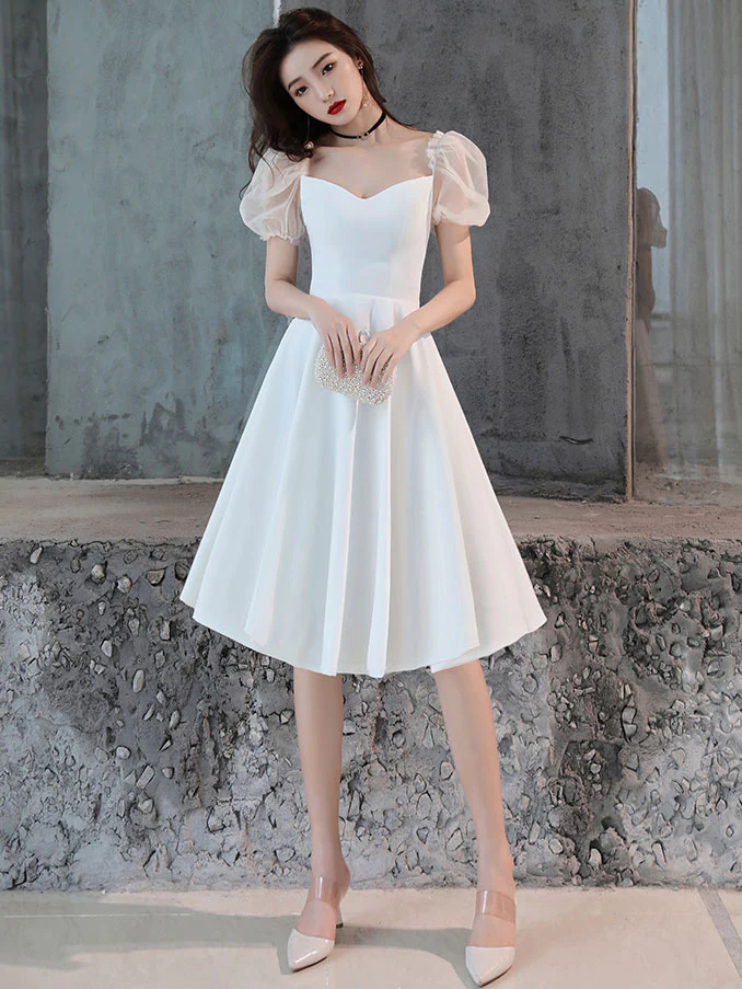 Short prom dress clearance white