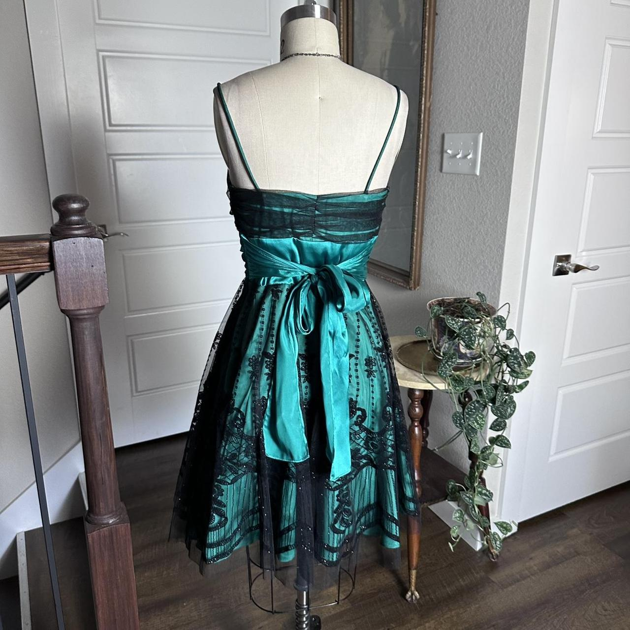 Vintage Spaghetti Straps Green Tulle Satin A Line Cocktail Dress Short Formal Homecoming Dress Y9239