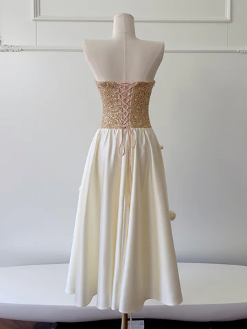Sparkling Gold Sequins Homecoming Dress Spaghetti Straps Mini Party Dress Y8821