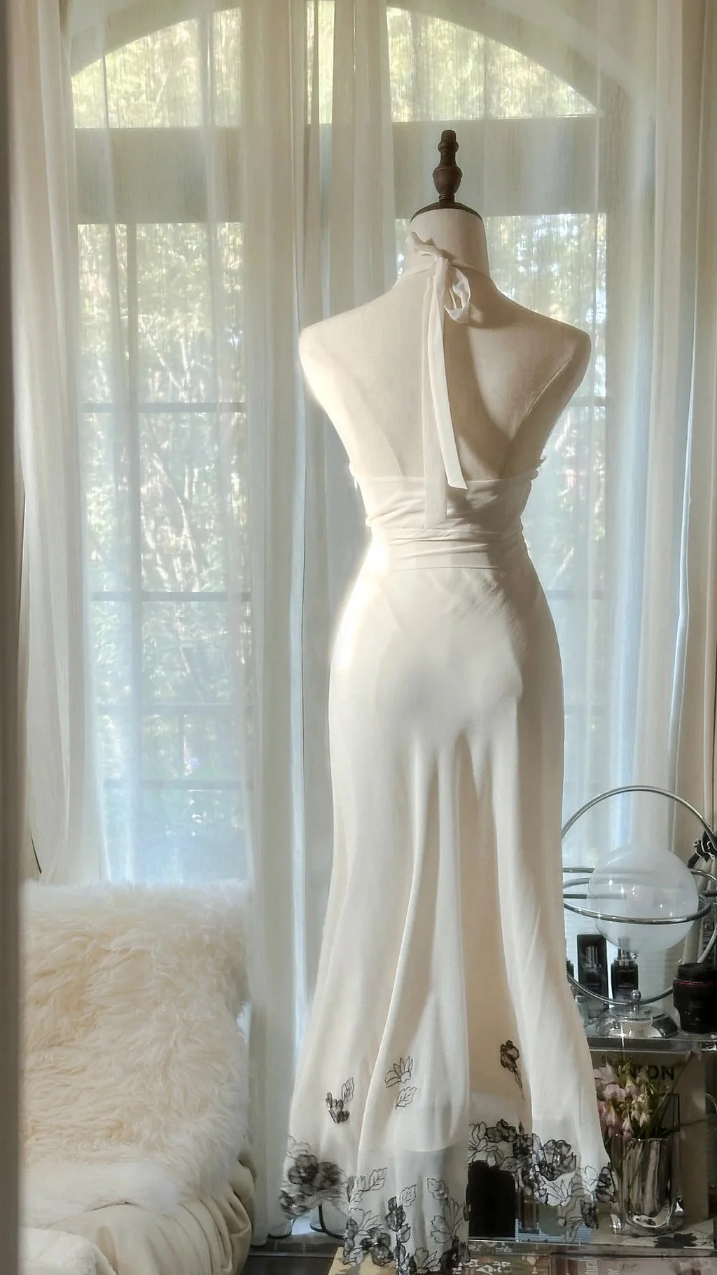 White Elegant Chiffon Long Evening Dress Party Dress Valentine's Day Date Dress Y9798
