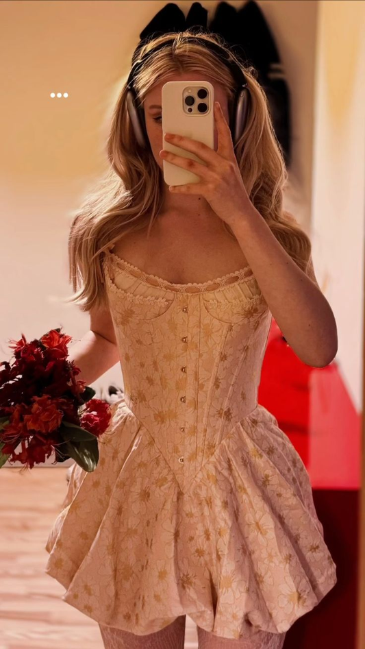 Classy Pink Spaghetti Straps Satin Print Floral Line Graduation Homecoming Dress 19th Birthday Dress Y9810