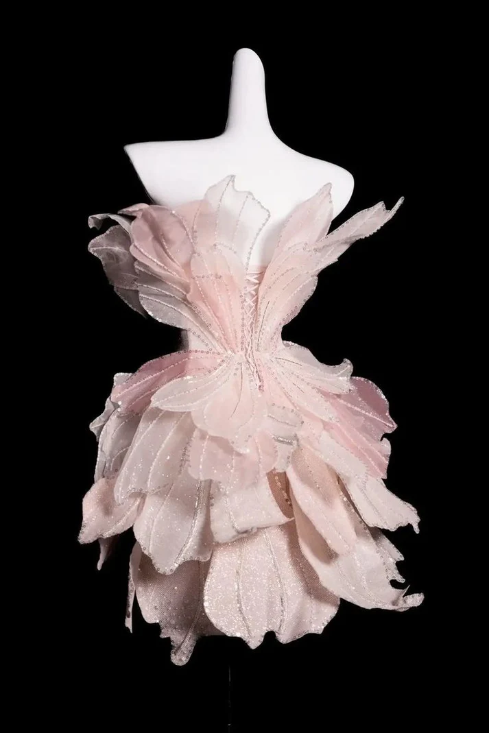 Classy Pink Strapless Organza Sequin Beaded Homecoming Dress Birthday Outfits Y9313