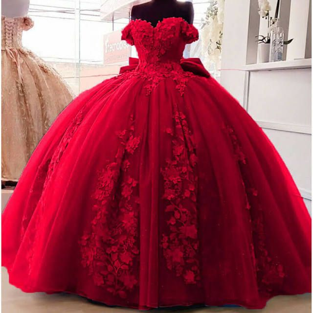 Big red quinceanera shop dresses