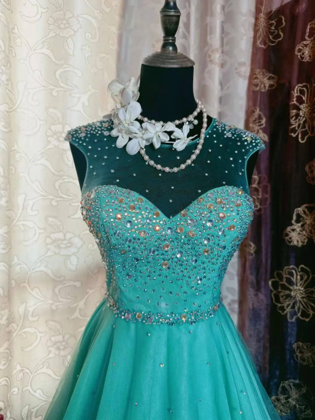 Gorgeous Green Tulle Beaded A Line Short Homecoming Dress Formal Birthday Outfits Y9471